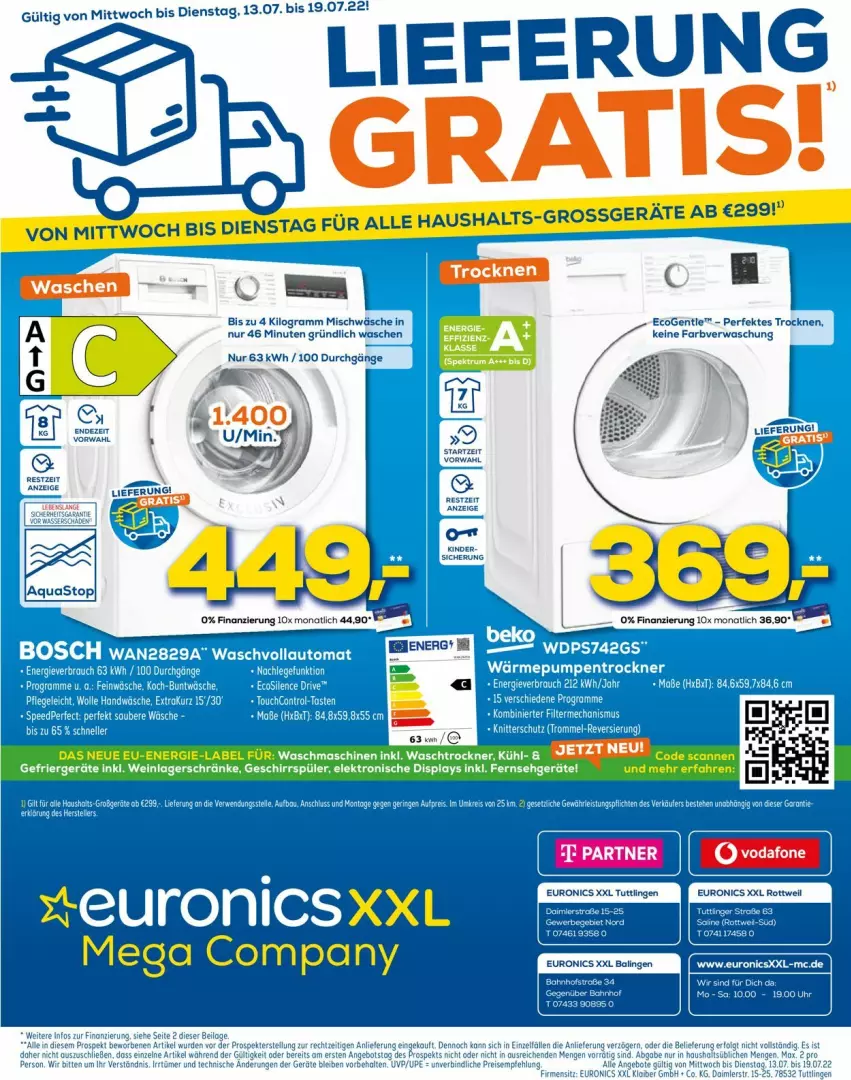 Aktueller Prospekt Euronics - Prospekte - von 13.07 bis 20.07.2022 - strona 12 - produkty: angebot, angebote, Bebe, eis, Elektro, euronics xxl, euronics xxl balingen, geschirr, geschirrspüler, Kinder, lays, LG, reis, Ti, Trockner, waschtrockner, wein, Yo