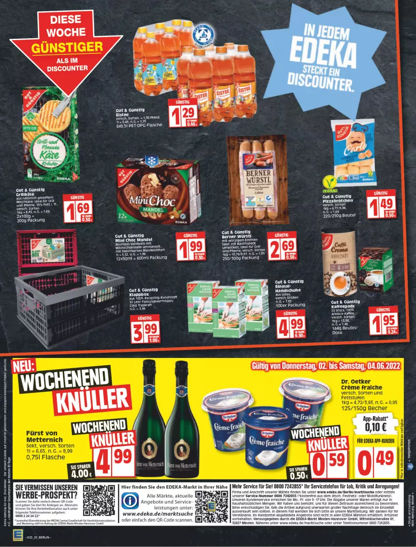 Aktueller Prospekt Edeka - Angebote der Woche - von 30.05 bis 04.06.2022 - strona 20 - produkty: angebot, angebote, Bau, beutel, Clin, deka, dip, discount, eis, flasche, grill, handschuhe, ideal für grill, kaffee, kaffeepads, Käse, Klappbox, kraft, LG, Liege, mandel, pfanne, reis, rel, rum, schuhe, Speck, stifte, tee, telefon, Ti, uhr, und pfanne, weichkäse, WICK, ZTE