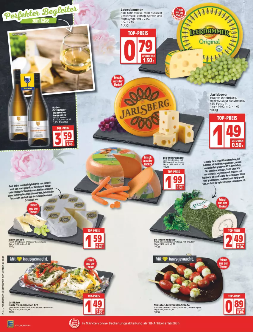 Aktueller Prospekt Edeka - Angebote der Woche - von 30.05 bis 04.06.2022 - strona 6 - produkty: auer, Bad, burgunder, eis, frischkäse, frischkäsezubereitung, gewürz, grill, Holz, Käse, kräuter, kräutern, leerdammer, mac, milch, möhren, mozzarella, nuss, ortenauer, reis, rel, saft, schafskäse, schnittkäse, tomate, tomaten, weichkäse, ZTE