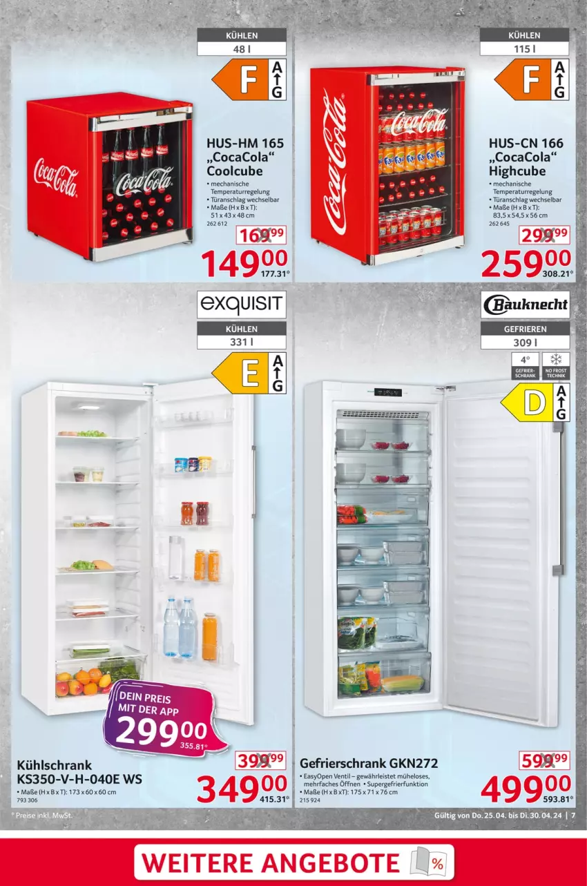 Aktueller Prospekt Selgros - Non Food - von 25.04 bis 30.04.2024 - strona 7 - produkty: angebot, angebote, cola, eis, gefrierschrank, kühlschrank, Schrank, supergefrierfunktion, Ti, türanschlag wechselbar, Yo