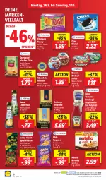 Gazetka promocyjna Lidl - Aktionsprospekt - Gazetka - ważna od 01.10 do 01.10.2022 - strona 8 - produkty: Alpenhain, aufstrich, brot, brotaufstrich, creme, dallmayr, dallmayr prodomo, eis, elle, funny-frisch, gin, heinz, Käse, kerrygold, ketchup, mayonnaise, ndk, nutella, obazda, oreo, popcorn, prodomo, rama, rama cremefine, Schal, Schale, Spezi, stieleis, teller, Ti, toast, toasty, tomate, tomaten, tomatenketchup, Yo