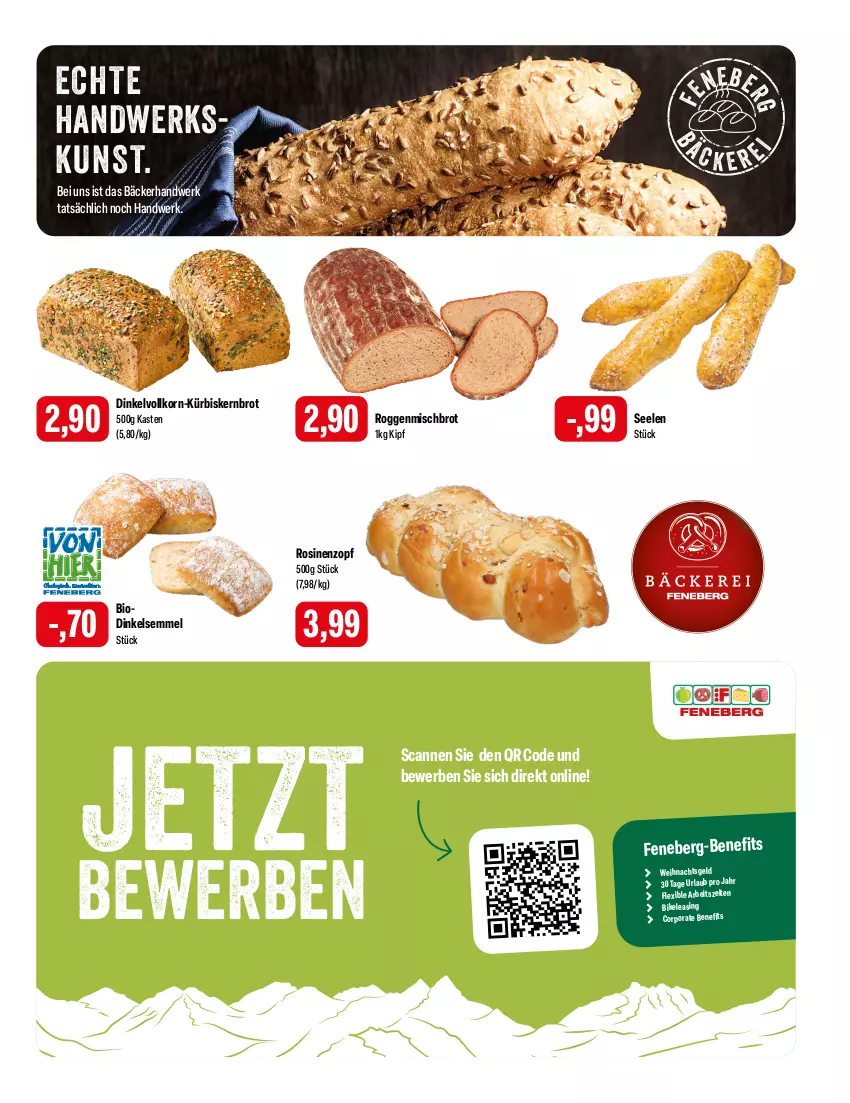 Aktueller Prospekt Feneberg - Prospekte - von 04.04 bis 06.04.2024 - strona 5 - produkty: bio, brot, korn, Kürbis, Semmel