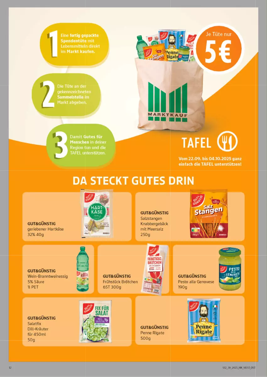 Aktueller Prospekt Marktkauf - Prospekt - von 21.09 bis 27.09.2025 - strona 12 - produkty: brötchen, essig, genovese, hartkäse, Käse, kräuter, meersalz, penne, penne rigate, pesto, salat, salz, Salzstange, Salzstangen, Ti, wein, weine