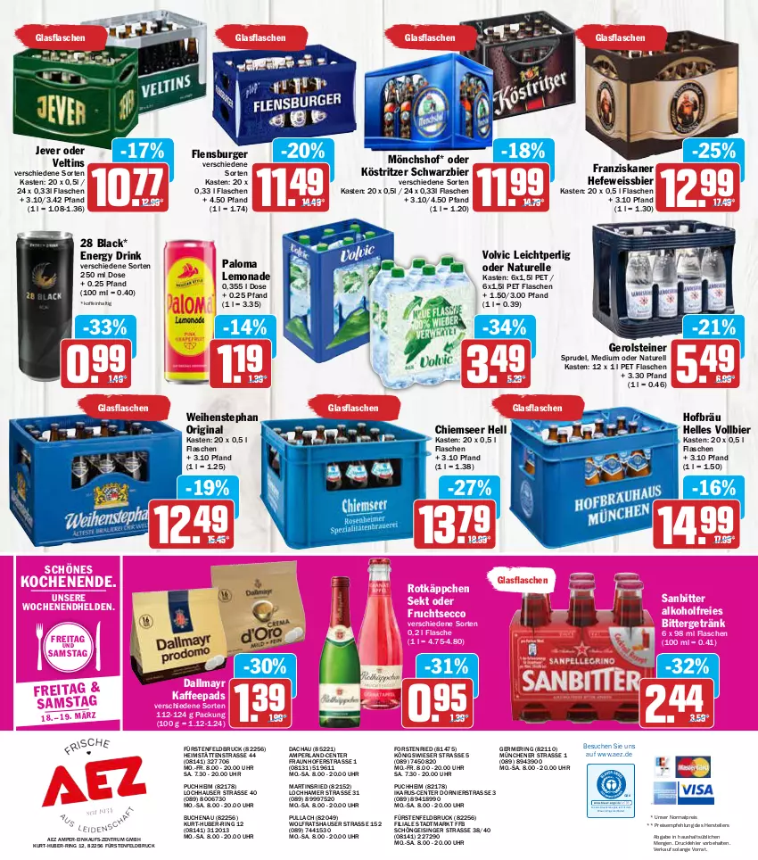 Aktueller Prospekt Aez - Prospekte - von 14.03 bis 19.03.2022 - strona 20 - produkty: AEZ, alkohol, bier, buch, burger, dallmayr, drink, drucker, ecco, eis, elle, energy drink, Engel, ente, flasche, flensburger, franziskaner, frucht, fruchtsecco, Germ, gerolsteine, gerolsteiner, getränk, gin, glasflasche, gsw, Hefe, jever, kaffee, kaffeepads, kerze, köstritzer, lack, lemonade, mönchshof, natur, perla, reis, rel, ring, rotkäppchen, rum, sekt, Sprudel, steiner, teller, Ti, uhr, veltins, volvic, weihenstephan, weissbier