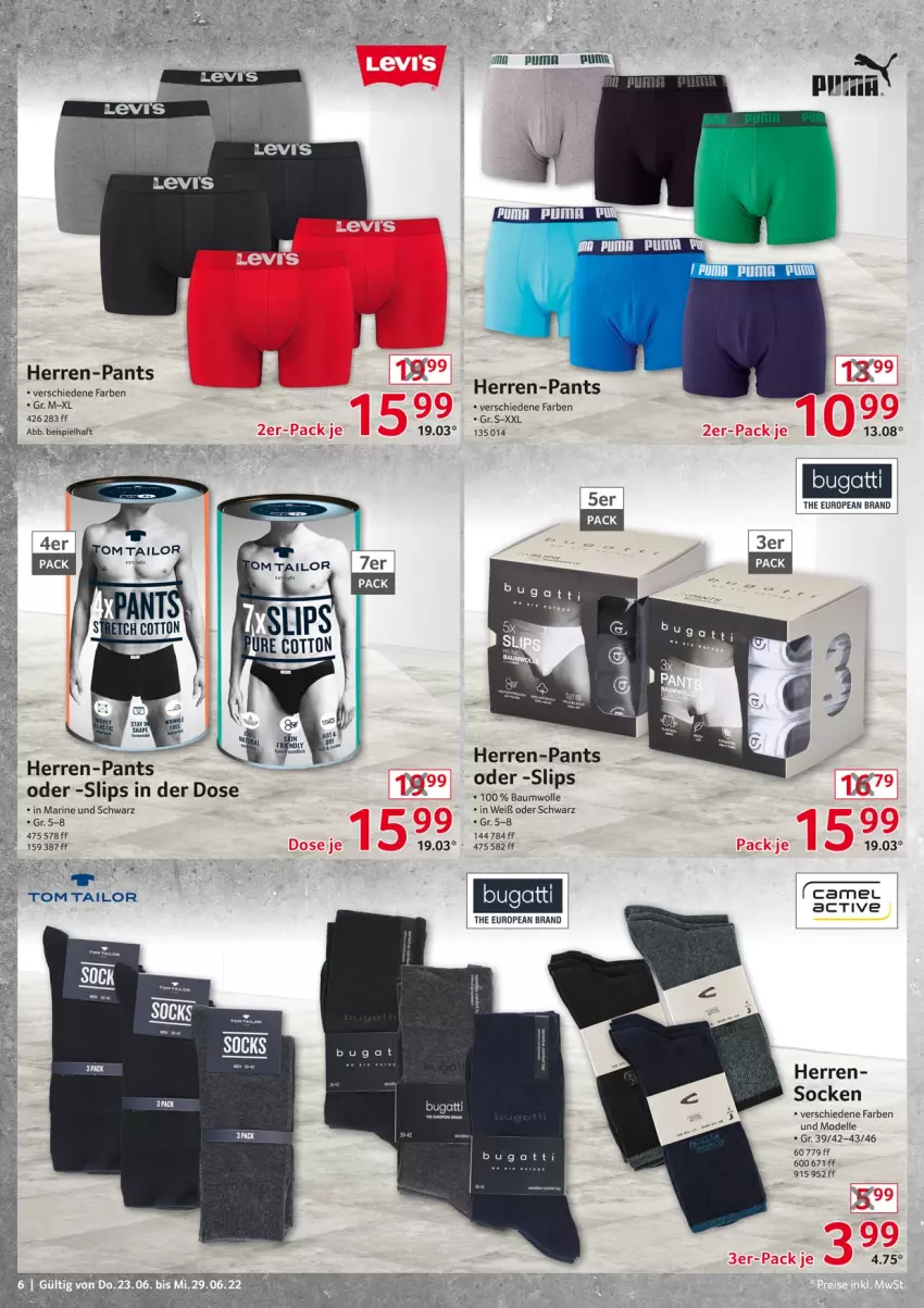 Aktueller Prospekt Selgros - Nonfood - von 23.06 bis 29.06.2022 - strona 6 - produkty: bugatti, dell, eis, elle, herren-pants, Mode, Pants, puma, slip, slips, socken, Ti