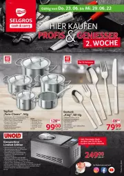 Gazetka promocyjna Selgros - Nonfood - Gazetka - ważna od 29.06 do 29.06.2022 - strona 1 - produkty: auer, auto, besteck, braten, Bratentopf, creme, decke, Deckel, edelstahl, eis, eiscreme, eismaschine, gabel, herdarten, kaffee, Kochtopf, kompressor, kuchen, LG, Löffel, mac, messer, reis, sandwich, sigma, spülmaschinen, tee, Ti, timer, tisch, topf, Topfset