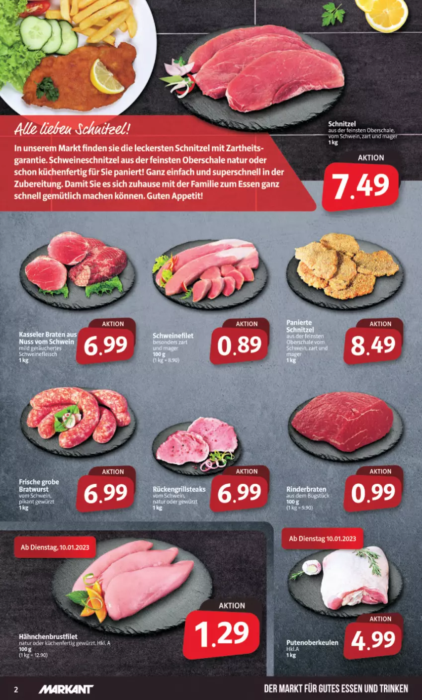 Aktueller Prospekt Markant - Prospekte - von 09.01 bis 14.01.2023 - strona 2 - produkty: gutes essen, küche, Küchen, mac, moser, natur, Schal, Schale, schnitzel, schwein, schweine, schweineschnitzel, tee, Ti, wein, weine