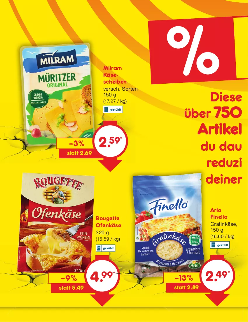 Aktueller Prospekt Netto Marken-Discount - Filial-Angebote - von 05.06 bis 10.06.2023 - strona 46 - produkty: arla, finello, Käse, käsescheiben, milram, Ofen, Ofenkäse, rouge, rougette, Ti