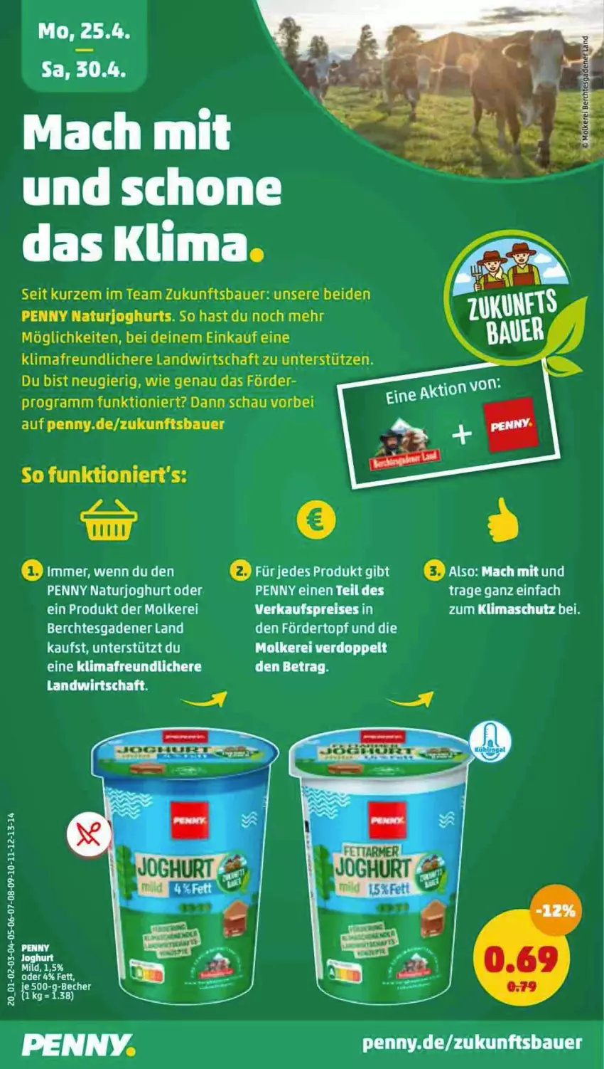 Aktueller Prospekt Penny - Prospekte - von 25.04 bis 30.04.2022 - strona 8 - produkty: auer, Bau, Bauer, Becher, eis, joghur, joghurt, joghurt mild, mac, natur, naturjoghurt, reis, rel, Ti, topf