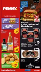 Gazetka promocyjna Penny - Prospekte - Gazetka - ważna od 30.04 do 30.04.2022 - strona 1 - produkty: beef, burger, butcher's, eier, eis, ente, flasche, fleisch, Hohes C, milka, milka schokolade, regal, ritter, schoko, schokolade, Ti