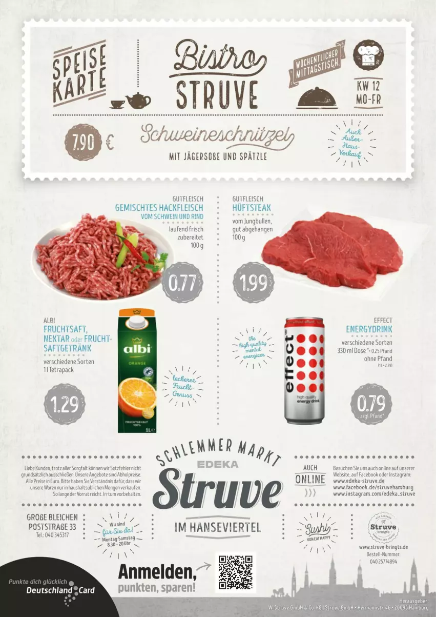 Aktueller Prospekt Edeka - Prospekte - von 16.03 bis 23.03.2024 - strona 4 - produkty: abholpreise, angebot, angebote, deka, deutschland card, drink, Effect, eis, fleisch, frucht, fruchtsaft, gutfleisch, hackfleisch, hüftsteak, jungbullen, Laufen, Nektar, reis, rind, saft, schwein, schwein und rind, steak, vom schwein und rind, wein, weine