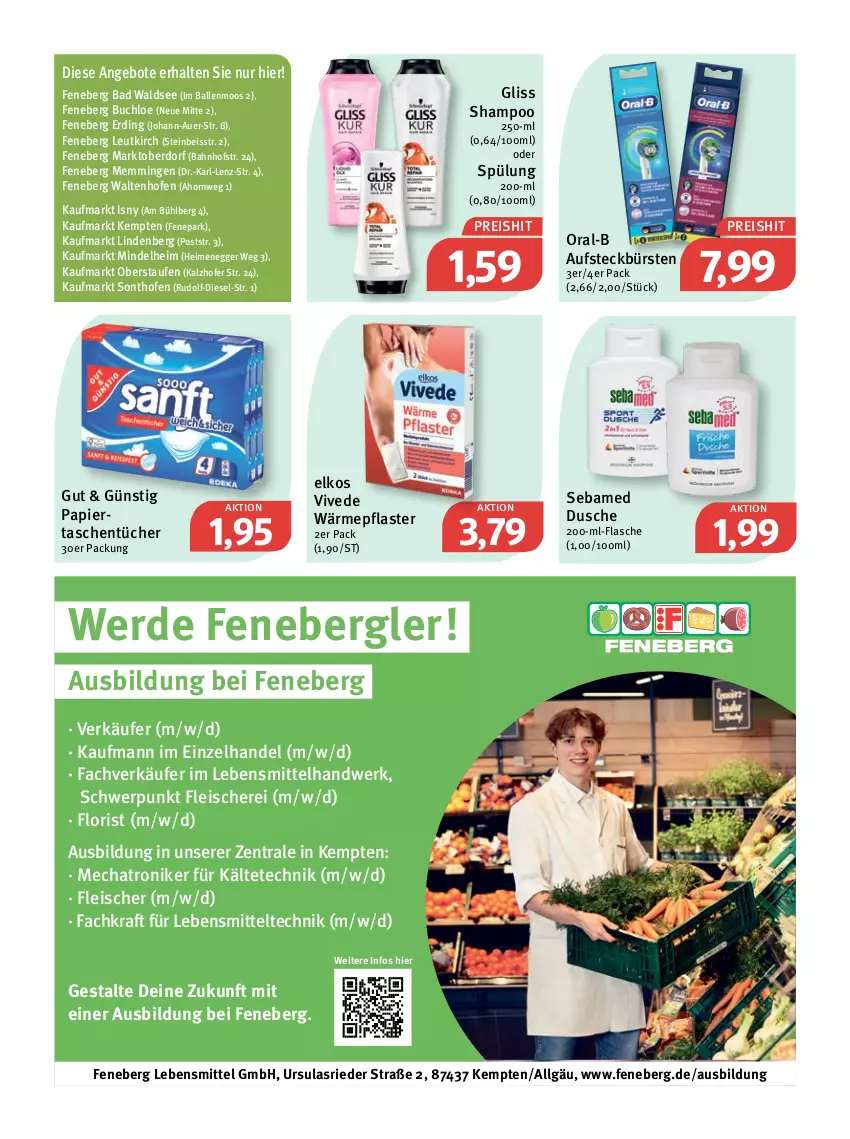 Aktueller Prospekt Feneberg - Prospekte - von 24.02 bis 26.02.2022 - strona 17 - produkty: angebot, angebote, auer, aufsteckbürsten, Bad, ball, buch, bürste, bürsten, chloe, Diesel, dusche, Egger, eis, elkos, emmi, erde, flasche, fleisch, Fleischerei, gliss, kraft, lebensmittel, LG, Nike, Ofen, oral-b, papier, pflaster, reis, Schere, sebamed, shampoo, spülung, Tasche, taschen, taschentücher, Ti, tücher, usb