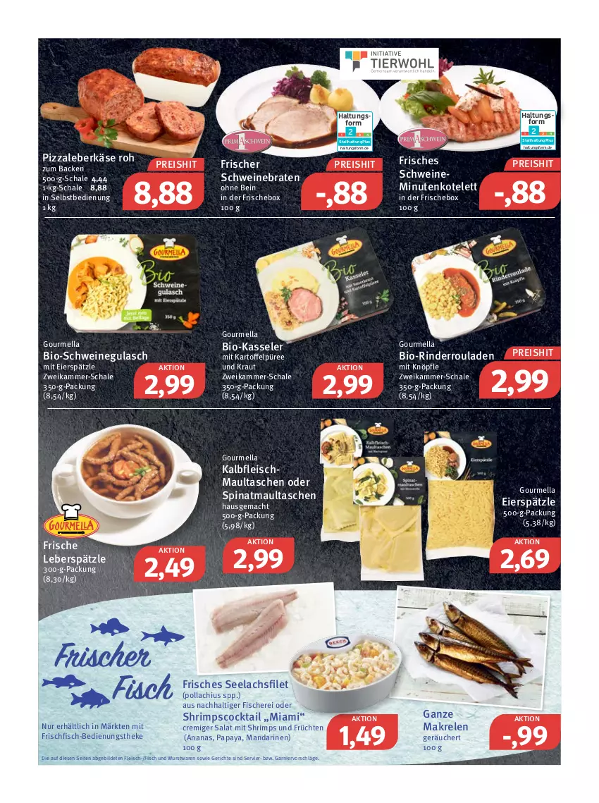 Aktueller Prospekt Feneberg - Prospekte - von 24.02 bis 26.02.2022 - strona 3 - produkty: ananas, bio, braten, cocktail, eier, eierspätzle, eis, filet, fisch, fische, Fischer, fleisch, frischfisch, früchte, früchten, garnier, gulasch, Kalbfleisch, kartoffel, Kartoffelpüree, Käse, kasseler, kotelett, Kraut, lachs, lachsfilet, leberkäs, leberkäse, mac, Makrele, mandarine, mandarinen, maultaschen, Papaya, pizza, püree, reis, rel, rind, rinder, Rinderroulade, rinderrouladen, rouladen, salat, Schal, Schale, Schere, schwein, schweine, schweinebraten, schweinegulasch, seelachsfilet, spinat, Tasche, taschen, Ti, wein, weine, wurst