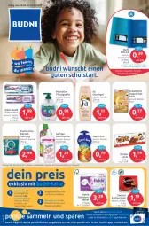 Gazetka promocyjna Budni - Prospekte - Gazetka - ważna od 02.09 do 02.09.2023 - strona 1 - produkty: angebot, angebote, auer, Brufen, Cap, capri-sun, creme, decke, din a4, duschgel, eis, Engel, flüssigseife, kaffee, Kinder, Odol, olive, palmolive, purina, reis, Schaebens, Seife, senseo, Softlan, Ti, weichspüler, zahncreme