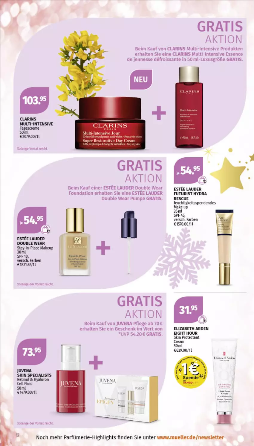 Aktueller Prospekt Mueller - Parfümerie Angebote - von 14.11 bis 26.11.2022 - strona 12 - produkty: creme, Elizabeth Arden, elle, hyaluron, make up, SANTE, tagescreme, tee, Ti