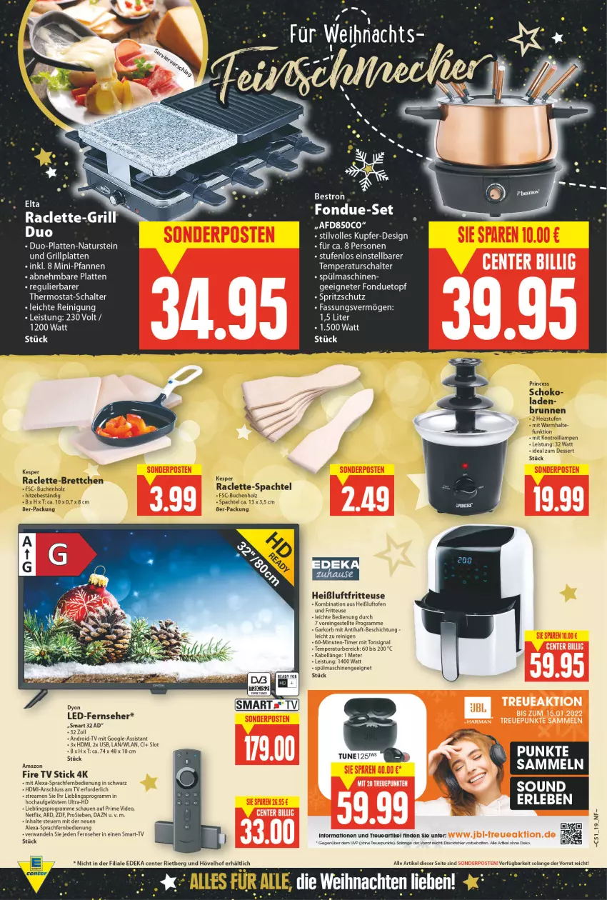 Aktueller Prospekt E Center - Angebote der Woche - von 20.12 bis 25.12.2021 - strona 19 - produkty: alexa, Brettchen, brunnen, buch, deo, dessert, dyon, eis, fernbedienung, fernseher, Fondue, fritteuse, grill, grillplatte, HDMI, Heißluftfritteuse, Holz, kesper, korb, Lampe, latte, LG, natur, naturstein, netflix, Ofen, pfanne, pfannen, Reinigung, Schal, schoko, Signal, spachtel, Spritzschutz, spülmaschinen, thermostat, Ti, timer, topf, tuner, usb, Yo