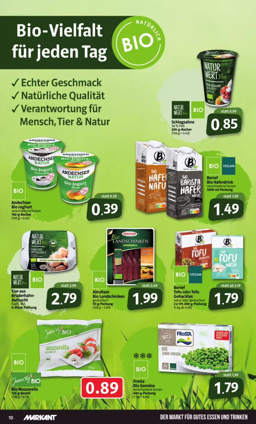 Aktueller Prospekt Markant - Prospekte - von 28.02 bis 05.03.2022 - strona 10 - produkty: Becher, bio, eier, gutes essen, joghur, joghurt, mac, natur, Ti, Tofu