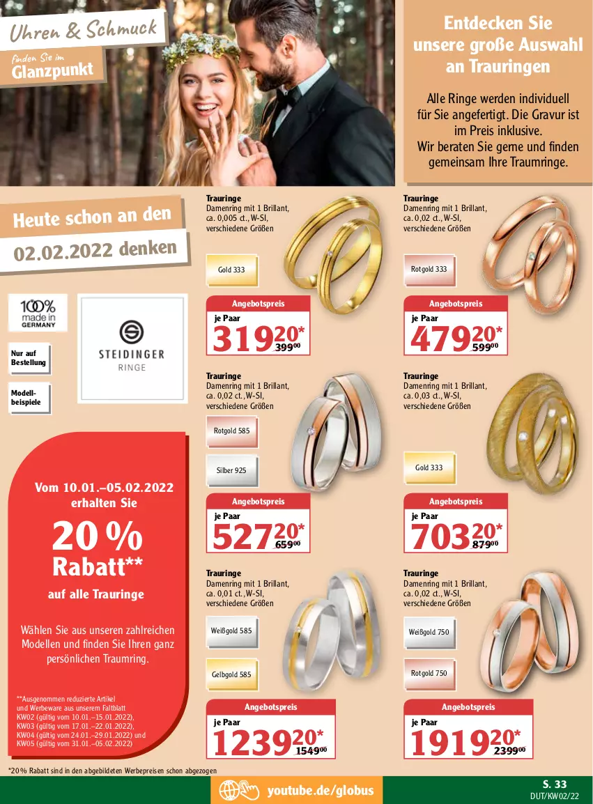 Aktueller Prospekt Globus - Prospekte - von 10.01 bis 15.01.2022 - strona 33 - produkty: angebot, angebotspreis, decke, dell, eis, elle, erde, Heu, Mode, reis, ring, Schmuck, Spiele, Ti, uhr, Yo