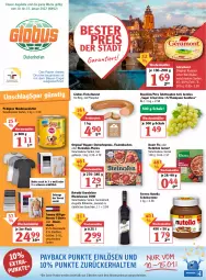 Gazetka promocyjna Globus - Prospekte - Gazetka - ważna od 15.01 do 15.01.2022 - strona 1 - produkty: angebot, angebote, Bau, baumwolle, bier, creme, dornfelder, drucker, eis, Engel, erde, ferrero, flammkuchen, fleisch, fleischwurst, französischer weichkäse, géramont, gin, herren-t-shirt, Käse, kerze, knorr, knorr fix, kuchen, lamm, nassfutter, nutella, Ofen, original wagner, papier, payback, pedigree, pizza, reis, ring, rotwein, Schal, Schale, schoko, shirt, shirts, shorts, steinofen, T-Shirt, tafeltrauben, Ti, tommy hilfiger, trauben, wagner, weichkäse, wein, weine, Wild, wolle, wurst