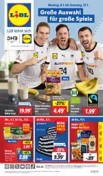 Gazetka promocyjna Lidl - Aktionsprospekt - Gazetka - ważna od 13.01 do 13.01.2024 - strona 1 - produkty: activia, alesto, angebot, angebote, Bad, banane, bananen, bio, Cashew, cashewkerne, coupon, danone, danone activia, decke, eis, preisvorteil, reis, smoothie, Spiele, Ti, ZTE