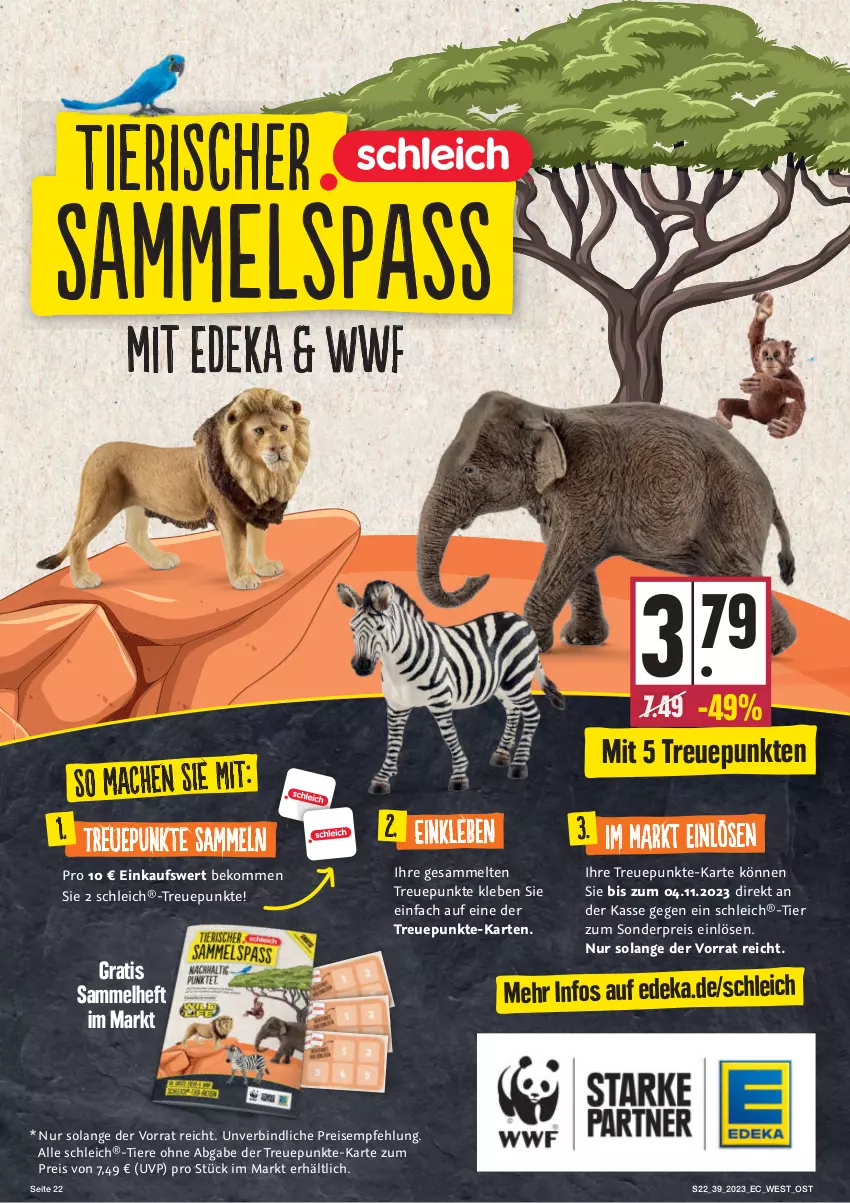 Aktueller Prospekt Edeka - Angebote der Woche - von 25.09 bis 30.09.2023 - strona 22 - produkty: beko, deka, eis, mac, reis, Schleich, Ti, Tiere