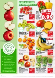 Gazetka promocyjna Kaufland - Gazetka - ważna od 26.01 do 26.01.2022 - strona 14 - produkty: angebot, banane, bananen, basilikum, beere, beeren, bio, bio-bananen, clementinen, erdbeere, erdbeeren, kräuter, mango, obst, Obst und Gemüse, paprika, petersilie, Schal, Schale, schnittlauch, tafeläpfel, tafeltrauben, Ti, topf, topf ø 12 cm, trauben, trolli, und gemüse, ZTE