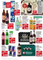 Gazetka promocyjna Kaufland - Gazetka - ważna od 26.01 do 26.01.2022 - strona 25 - produkty: alkohol, Alwa, angebot, angebote, bier, Brei, coupon, drink, eis, elle, energy drink, erfrischungsgetränk, flasche, frucht, fruchtsaft, getränk, getränke, gin, Gläser, gurke, gurken, Hendrick's Gin, Koriander, krombache, krombacher, LG, mac, mineralwasser, natürliches mineralwasser, oder radler, pfirsich, pils, radler, red bull, Ria, rosen, saft, Schal, Schale, schott, sirup, sofort-rabatt, Spaten, tee, Ti, vita, Vitamin D, vodka, volvic, wasser, zitrone, zitronen
