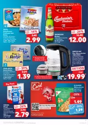 Gazetka promocyjna Kaufland - Gazetka - ważna od 26.01 do 26.01.2022 - strona 7 - produkty: angebot, angebote, beste butter, bier, budweiser, butter, creme, decke, Deckel, eis, escal, frau antje, garnelen, glas-wasserkocher, Kinder, kinder riegel, knoblauch, Kocher, kräuter, Lagerbier, milch, natur, nuss, prawns, riegel, ring, salz, Schal, Schale, schoko, schokolade, Streichzart, Ti, vollmilch, walnuss, walnusskerne, wasser, wasserkocher