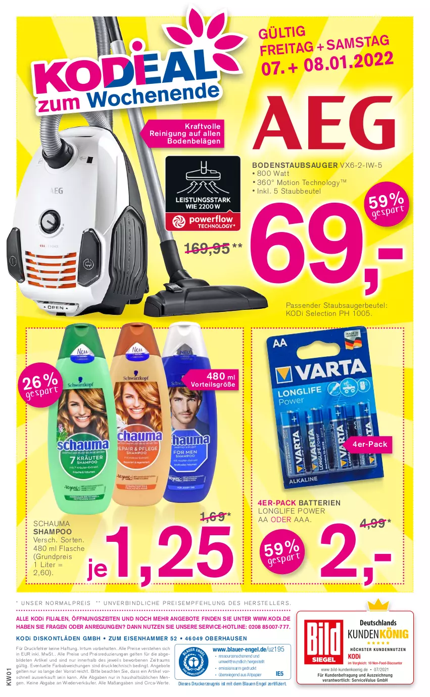 Aktueller Prospekt Kodi - Prospekte - von 01.01 bis 06.01.2022 - strona 16 - produkty: angebot, angebote, auer, batterie, batterien, beutel, bodenstaubsauger, drucker, eis, elle, Engel, flasche, kerze, kraft, longlife, papier, Reinigung, reis, schauma, schauma shampoo, shampoo, staubbeutel, staubsauger, staubsaugerbeutel, teller, Ti