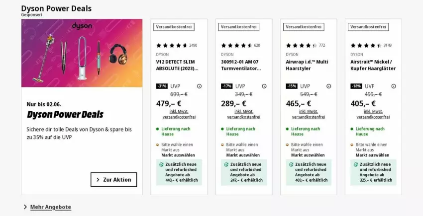 Aktueller Prospekt Saturn - Prospekte - von 19.05 bis 28.05.2025 - strona 3 - produkty: Airwrap, angebot, angebote, Dyson, Dyson Airwrap, haarglätter, ndk, Ti, turmventilator, ventilator, versandkostenfrei, wrap