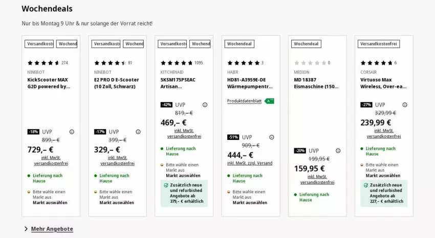 Aktueller Prospekt Saturn - Prospekte - von 19.05 bis 28.05.2025 - strona 6 - produkty: angebot, angebote, eis, eismaschine, Haier, KitchenAid, medion, ndk, rel, scooter, Ti, uhr, versandkostenfrei