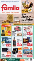 Gazetka promocyjna Famila - Prospekte - Gazetka - ważna od 09.09 do 09.09.2023 - strona 1 - produkty: Alwa, angebot, angebote, aust, Becher, beutel, dallmayr, dallmayr prodomo, decke, eis, elle, ente, flasche, fritteuse, garraum, Heißluftfritteuse, jack daniel, jack daniels, joghur, joghurt, kaffee, kartoffel, kartoffeln, kitkat, lebensmittel, likör, lion, mikrowelle, mineralwasser, Paw Patrol, prodomo, reis, rind, rinder, Rinderroulade, rinderrouladen, rouladen, sahne, Sahnejoghurt, Schal, Schale, smarties, speisekartoffeln, teller, tennessee whiskey, Ti, timer, vilsa, wasser, whiskey, zott, ZTE