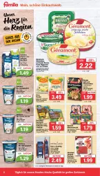 Gazetka promocyjna Famila - Prospekte - Gazetka - ważna od 09.09 do 09.09.2023 - strona 8 - produkty: Becher, bio, bresso, cheddar, crème fraîche, eis, frico, géramont, gin, gouda, grill, hochland, joghur, joghurt, Käse, milch, natur, naturjoghurt, pfanne, pfannen, pfannenkäse, reinert, reis, sahne, sandwich, schinken, schlagsahne, serrano, snack, Ti, weichkäse, wurst, ZTE