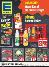 Gazetka promocyjna Edeka - Angebote der Woche - Gazetka - ważna od 22.01 do 22.01.2022 - strona 1 - produkty: angebot, braten, coca-cola, cola, deka, eis, ente, erasco, fanta, filterkaffee, kaffee, melitta, oder sprite, reis, saft, schwein, schweine, schweinenacken, sprite, Ti, top-preis, wein, weine