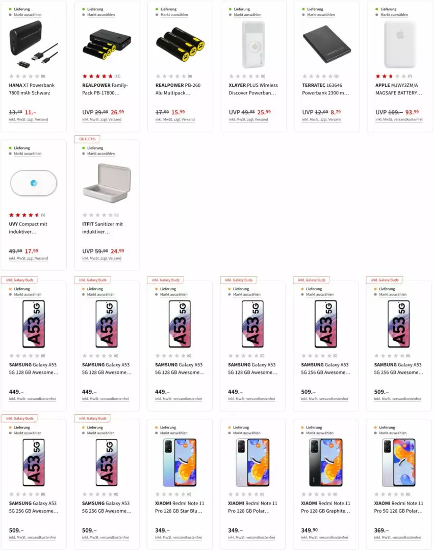 Aktueller Prospekt Media Markt - Prospekte - von 24.03 bis 05.04.2022 - strona 9 - produkty: Apple, Bank, hama, ndk, powerbank, rel, Samsung, samsung galaxy, Samsung Galaxy A, Ti, versandkostenfrei