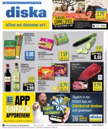 Gazetka promocyjna Diska - Prospekte - Gazetka - ważna od 07.10 do 07.10.2023 - strona 1 - produkty: aktionspreis, angebot, angebote, butter, deka, eis, erde, Falsches Filet, filet, flasche, frucht, fruchtgummi, gurke, italienische pasta, katjes, lasagne, milch, nuss, pasta, qualitätswein, reis, ring, rotkäppchen, sac, salat, Salatgurke, Ti, Vegeta, wein, ZTE