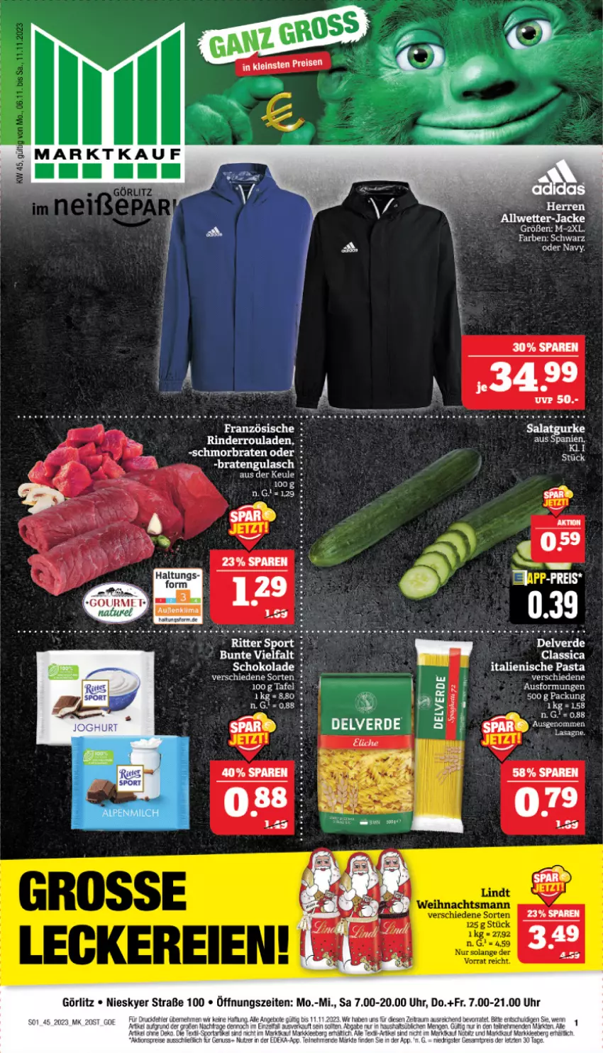 Aktueller Prospekt Marktkauf - Prospekt - von 05.11 bis 11.11.2023 - strona 1 - produkty: angebot, angebote, braten, eier, erde, gulasch, italienische pasta, pasta, rind, rinder, Rinderroulade, rinderrouladen, rouladen, schmorbraten, schoko, schokolade, tee, Ti