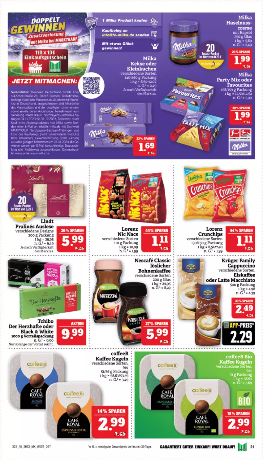 Aktueller Prospekt Marktkauf - Prospekt - von 05.11 bis 11.11.2023 - strona 21 - produkty: ACC, Cap, cappuccino, chia, chips, cin, crunchips, eis, eiskaffee, kaffee, krüger, Kugel, lack, latte, latte macchiato, lorenz, lorenz crunchips, mac, macchiato, reis, Tchibo, Ti, ZTE