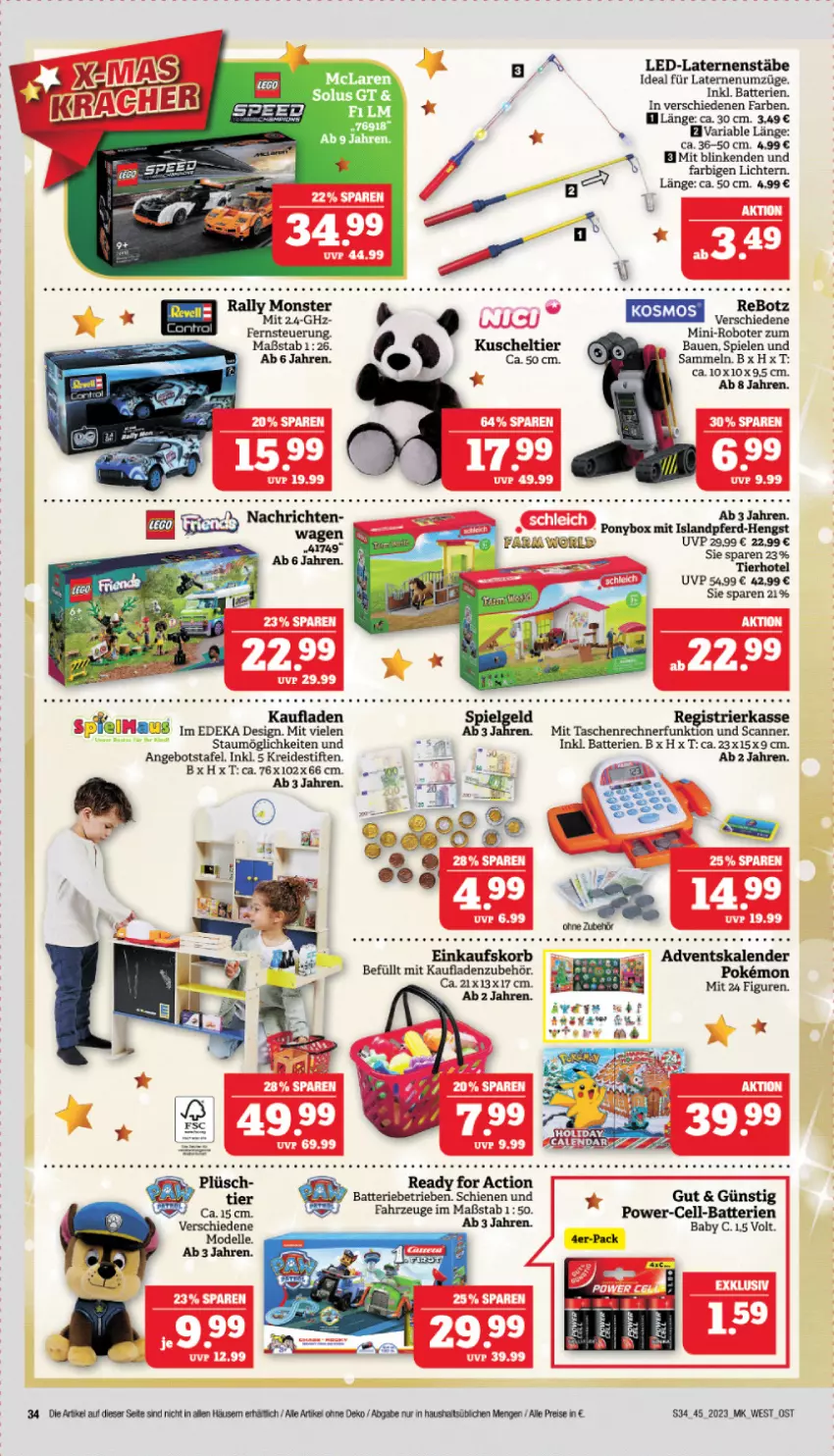 Aktueller Prospekt Marktkauf - Prospekt - von 05.11 bis 11.11.2023 - strona 34 - produkty: Adventskalender, angebot, batterie, batterien, Bau, deka, dell, einkaufskorb, eis, elle, korb, Kreide, laterne, Mode, monster, nerf, Plüsch, reis, Ria, Scanner, Spiele, stifte, Tasche, taschen, Ti