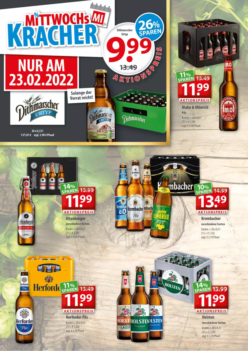 Aktueller Prospekt Getraenkeland - von 21.02 bis 05.03.2022 - strona 2 - produkty: altenburger, burger, holsten, krombache, krombacher, mars, pils