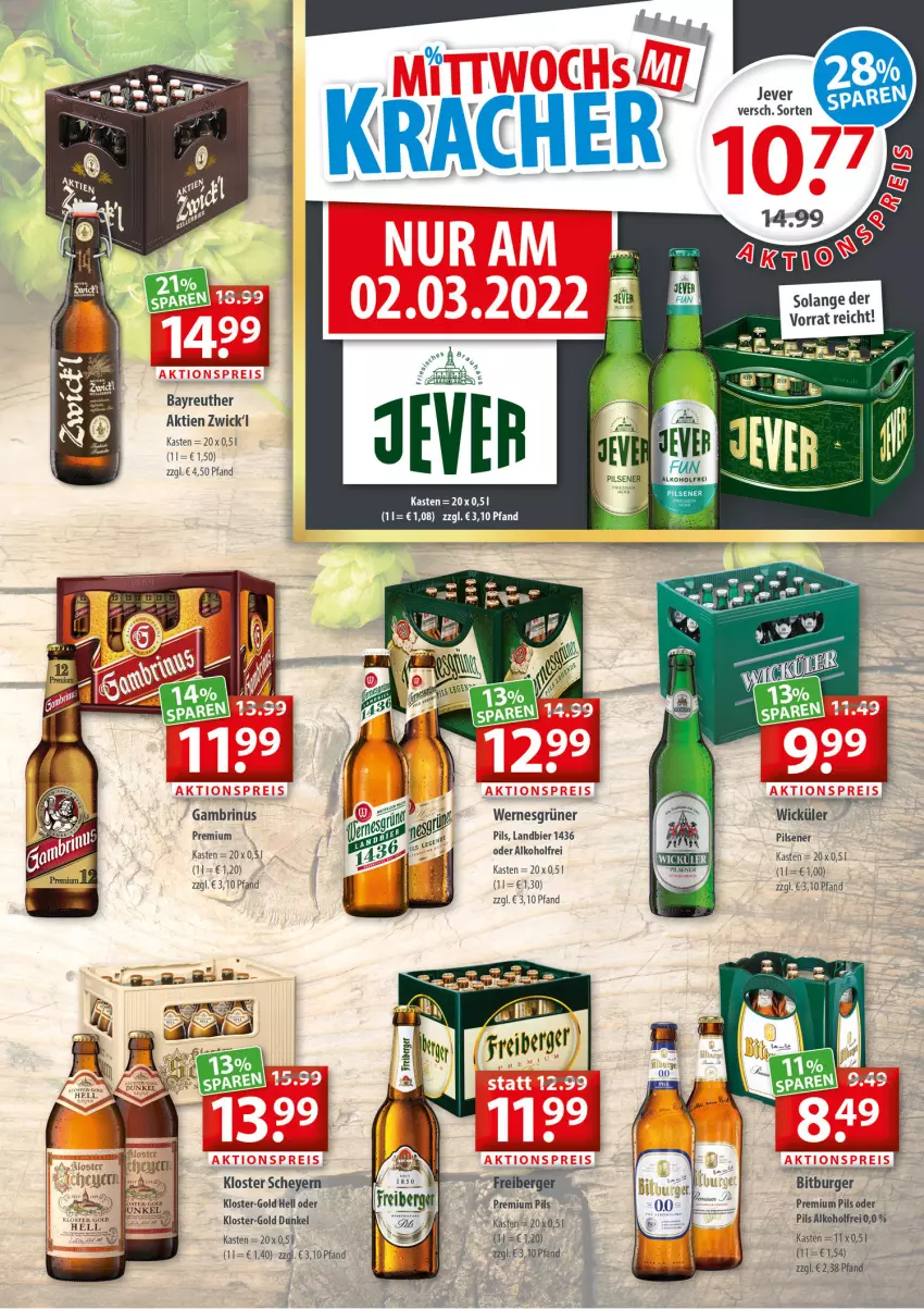 Aktueller Prospekt Getraenkeland - von 21.02 bis 05.03.2022 - strona 3 - produkty: alkohol, Berger, bier, bitburger, burger, elle, Freiberger, pils, pilsener, premium pils, Ti, WICK