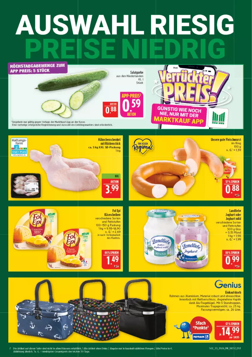Aktueller Prospekt Marktkauf - Prospekt - von 09.08 bis 15.08.2026 - strona 2 - produkty: angebot, angebote, eis, gurke, LG, reis, salat, Salatgurke, Ti, ZTE