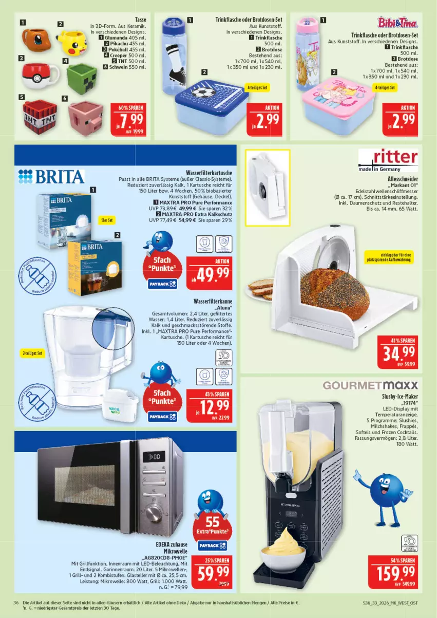 Aktueller Prospekt Marktkauf - Prospekt - von 09.08 bis 15.08.2026 - strona 36 - produkty: ball, beleuchtung, bio, brita, brot, Brotdose, cocktail, cocktails, decke, Deckel, deka, edelstahl, eis, elle, flasche, grill, led-beleuchtung, mac, Maxtra, messer, mikrowelle, milch, mit led-beleuchtung, reis, schwein, shake, Signal, tasse, teller, Ti, trinkflasche, wasser, wasserfilter, wein, ZTE