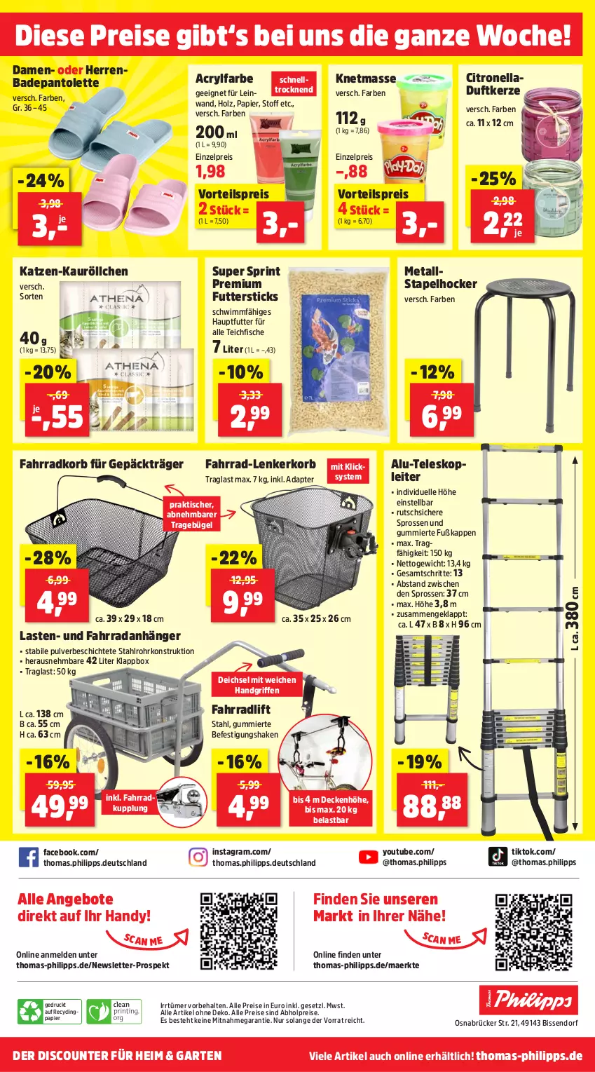 Aktueller Prospekt Thomas Philipps - von 29.07 bis 03.08.2024 - strona 8 - produkty: abholpreise, adapter, alle preise sind abholpreise, angebot, angebote, Anhänger, Bad, bügel, Clin, decke, discount, Duftkerze, eis, elle, Fahrrad, fisch, fische, Garten, Handy, hocker, Holz, kerze, Klappbox, korb, pantolette, papier, reis, shake, Stapelhocker, Teleskop, Ti, tisch, vorteilspreis, Yo