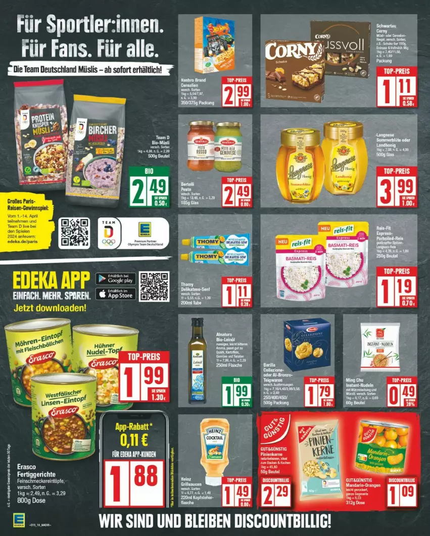 Aktueller Prospekt Edeka - Prospekte - von 08.04 bis 13.04.2024 - strona 10 - produkty: beutel, bio, deka, discount, eier, eis, erasco, fertiggericht, fertiggerichte, gewinnspiel, leinöl, pril, reis, tee, Ti, top-preis