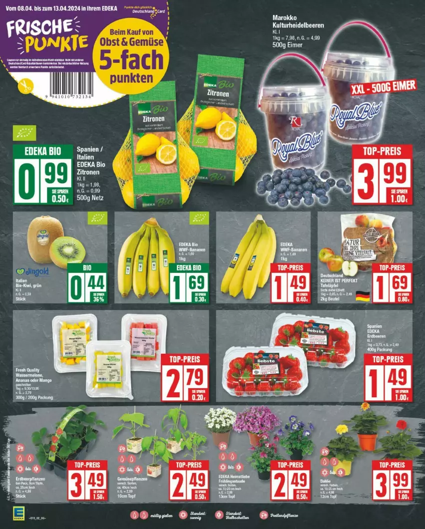 Aktueller Prospekt Edeka - Prospekte - von 08.04 bis 13.04.2024 - strona 2 - produkty: bio, deka, edeka bio, eimer, zitrone, zitronen