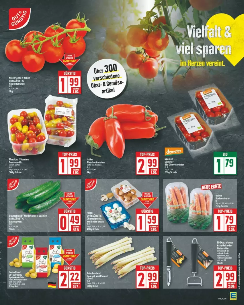 Aktueller Prospekt Edeka - Prospekte - von 08.04 bis 13.04.2024 - strona 3 - produkty: bio, cherrytomaten, Ti, tomate, tomaten