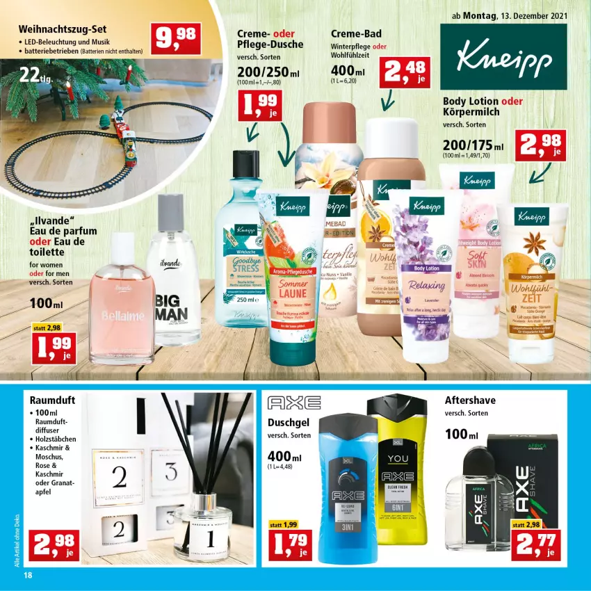 Aktueller Prospekt Thomas Philipps - Prospektwerbung - von 13.12 bis 18.12.2021 - strona 18 - produkty: apfel, Bad, batterie, batterien, beleuchtung, body, body lotion, creme, Diffuser, dusche, duschgel, Eau de parfum, grana, Holz, led-beleuchtung, Lotion, mac, macadamia, milch, nuss, parfum, Rana, Raumduft, rel, Ti