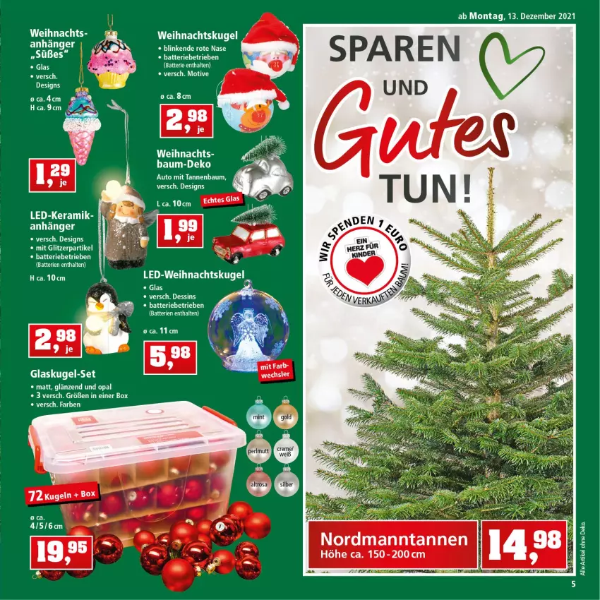 Aktueller Prospekt Thomas Philipps - Prospektwerbung - von 13.12 bis 18.12.2021 - strona 5 - produkty: Anhänger, auto, batterie, batterien, Bau, creme, Glaskugel, Kugel, Tannenbaum, Ti