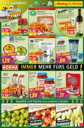 Gazetka promocyjna Norma - Norma - Gazetka - ważna od 31.10 do 31.10.2022 - strona 11 - produkty: Bau, Becher, Birnen, Brandenburger äpfel, burger, Cabanossi, creme, eier, eimer, eis, filet, filets, flasche, frucht, Garten, Geflügel, gewürz, gin, hering, Herings, heringsfilets, Käse, knoblauch, kräuter, kräuterlikör, kräutern, Kugel, kühlregal, Letscho, likör, mac, natur, obst, paprika, regal, reis, rezept, ring, rwe, sac, salat, salz, Soße, Ti, tiefpreis, tomate, würstchen